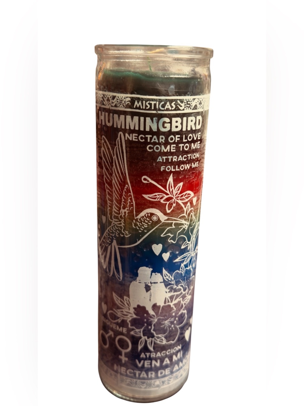 Hummingbird 7 colors 7 days candle/ vela chuparrosa 7 colores de 7 dias